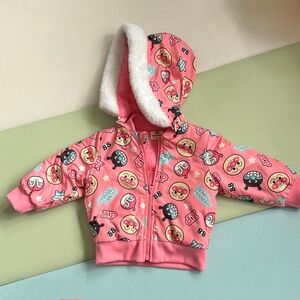 Anpanman pink puffer kids jacket - genuine Japanese brand